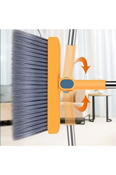 OEM Cleaning set with broom and dustpan with comb, orange