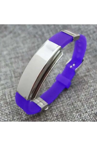 dalimag Brățară reglabilă, sistem de fixare a curelei, silicon, violet, 22 cm,