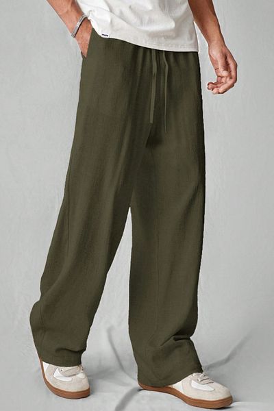 Tarz Cool Ελαφρύ και άνετο ανδρικό παντελόνι Muslin Baggy - Χακί