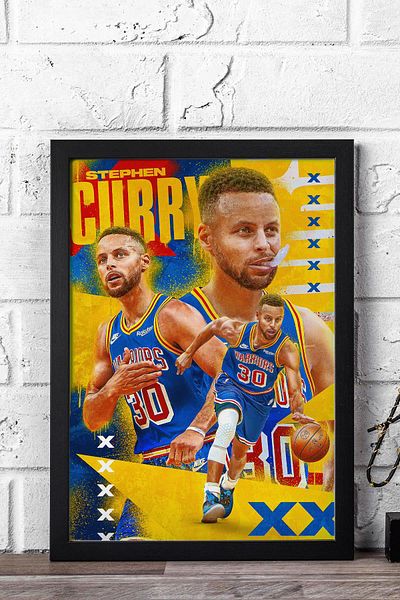 Saturn Pictură înrămată de Stephen Curry - Poster NBA Golden State Warriors