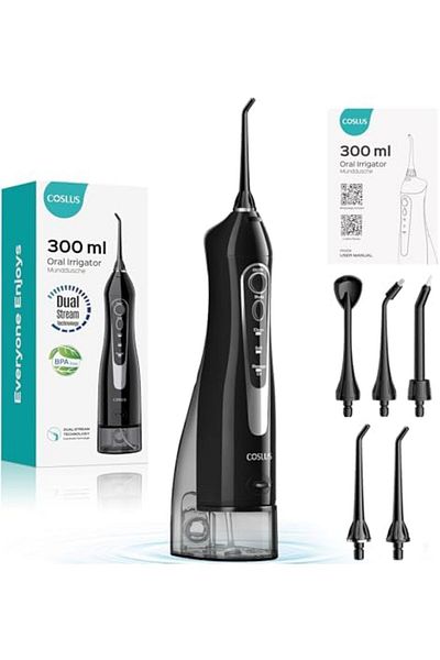 COSLUS Professional Water Flosser For Teeth Braces Gums Care, Cordless Oral Irrigador, Deep Cleaning