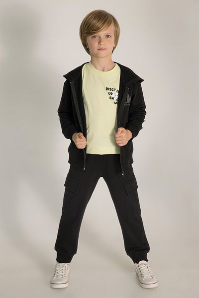 DMB BOYS & GIRLS Boys' Cargo Pocket 2-Piece Set Long Sleeve Printed Tracksuit Set
