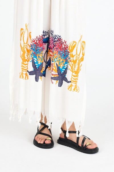 Mulberry Women's White Bamboo Trouser Skirt |   Beach & Pool & Daily Use