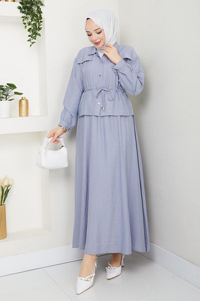 bm bessomoda fashion boutique Women's Waist Tunnel Shirt and Skirt Suit