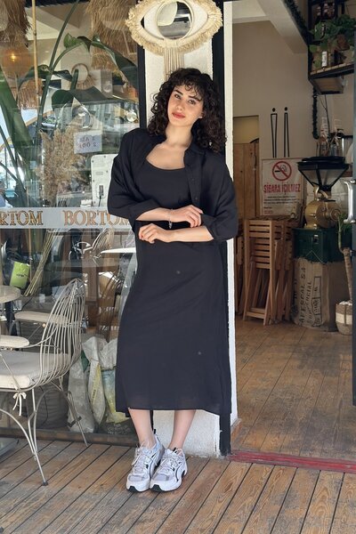 CurcunaShop Women's Modal Fabric Shirt Dress Set