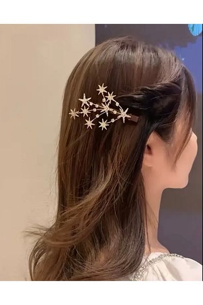 Asteria Jewelry Glittery Shiny Star Buckle - Star Hair Accessory