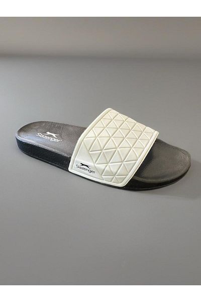 Slazenger White Black Men's Pool Beach Comfort Slippers