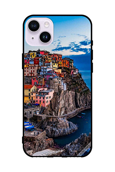 Covernex غطاء حماية لهاتف أبل آيفون 14 - منازل ملونة على البحر