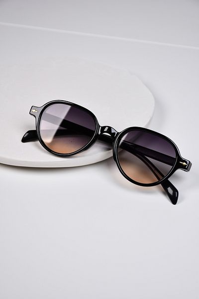 LOOKUP NEW Unisex Women Men Uv400 Protect Round Bone Glass Change Sunglasses