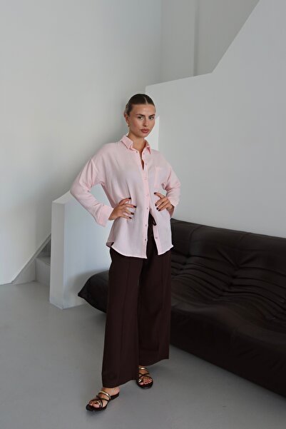 Patreon Πουκάμισο μουσελίνας Oversize με τσέπες