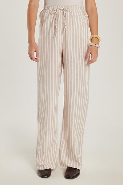 Tudors Women's Slim Fit Slim Fit Waist Lace-Up Wide Leg Pants