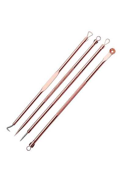 BLOOMING TIME 4-Piece Dual Heads Needle Blackhead Remover Multicolor