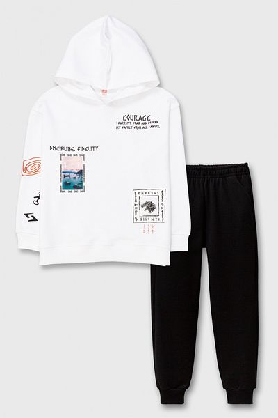 DMB BOYS & GIRLS Boy's Hooded Tracksuit Set Oversize Front and Back Printed
