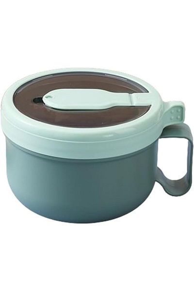 COOYA Large Soup Bowl with Spoon,Microwave Instant Ramen Noodle Bowl with Spoon and Handle,Ideal for Pasta