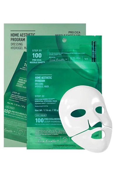 VT COSMETICS Vt Pro Cica Reedle Shot 100 2 Step Hydrogel Mask / Intensive Soothing and Repairing Mask
