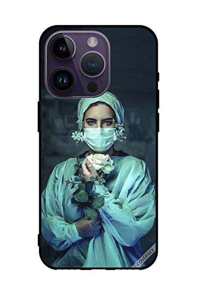 Covernex غطاء حماية لهاتف Apple iPhone 14 Pro ممرضة تحمل زهرة