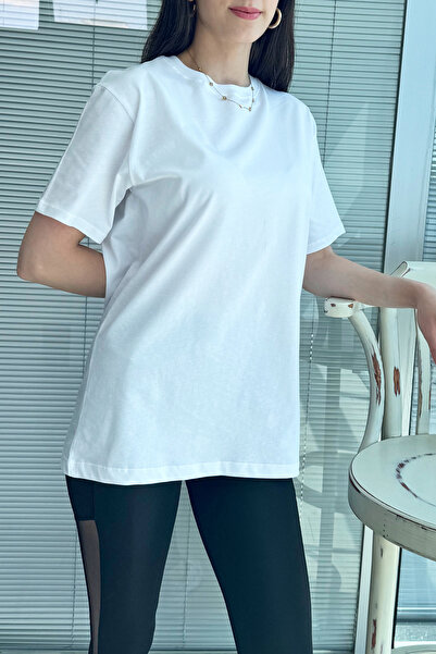 DPARİS تي شيرت أساسي كبير الحجم برقبة دائرية