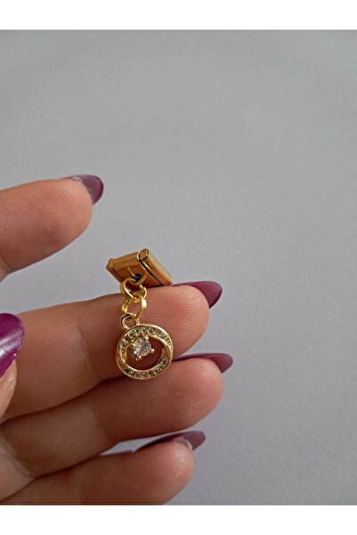 ÇELİK GOLD YUVARLAK MODEL TAŞLI CHARM