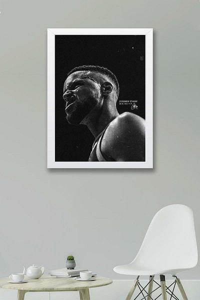 Saturn Pictură înrămată de Stephen Curry - Pictură poster NBA de baschet