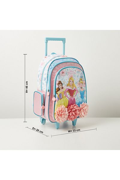 Simba Disney Princess Floral Embellished Trolley Backpack - 18 inches