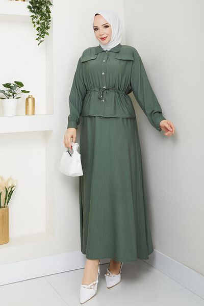 bm bessomoda fashion boutique Women's Waist Tunnel Shirt and Skirt Suit