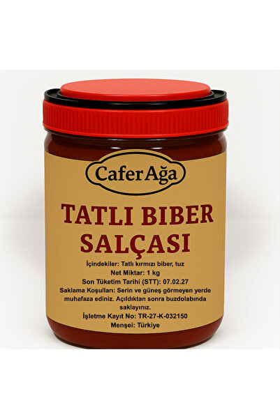 ca caferağa doğal salamura ürünleri TATLI BİBER SALÇASI (1KG)