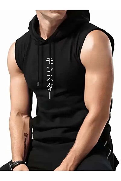 DİSCOST Çince Kelimeler Basklı, rahat, kısa kollu, yuvarlak yakalı tişört