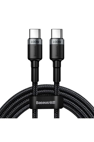 Baseus Cablu de date și încărcare CAFULE CATKLF-ALG1, USB Tip-C la USB Tip-C, 100W, 2m, Gri