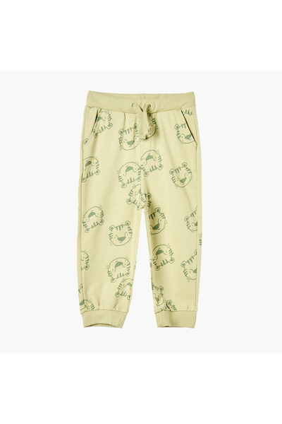 Juniors بنطال رياضي بطبعة نمر كاملة مع جيوب