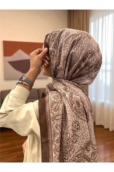 Baştacı 2025 Summer Season Brown Carpet Pattern Shal