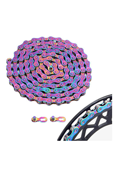 Streak Renkli 8 li Paslanmaz Bisiklet Zinciri Renkli Rainbow Mekanik Tamir Zinciri