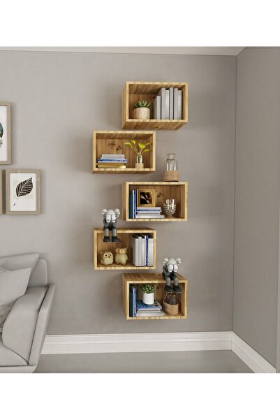 Dekormer Design Kitaplık Yeni Raf 5 li