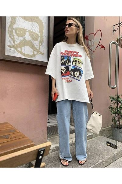 JANSO GROUP -Women's Cotton Printed Ibiza Bohemia Tshirt Oversize Large Size