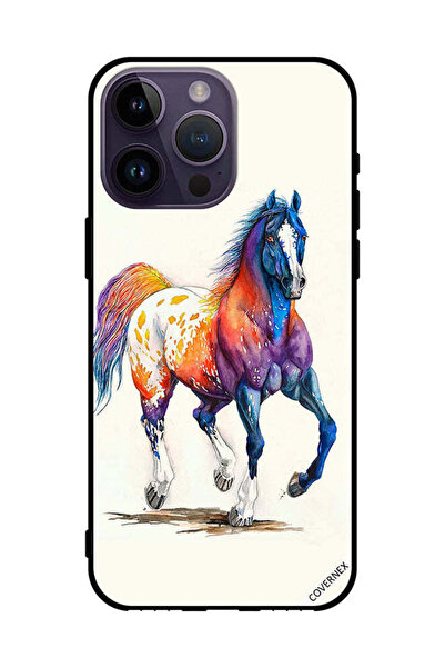 Covernex غطاء حماية لهاتف Apple iPhone 14 Pro Max - رسمة حصان ملونة