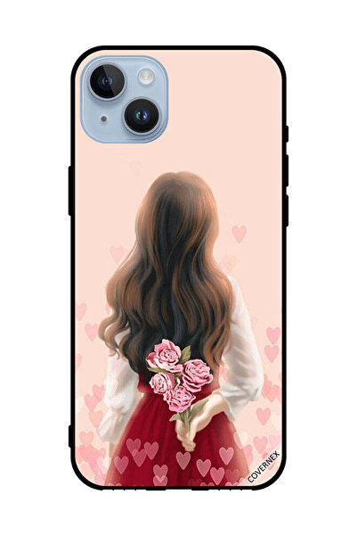 Covernex غطاء حماية لهاتف Apple iPhone 14 Plus فتاة تخفي الزهور