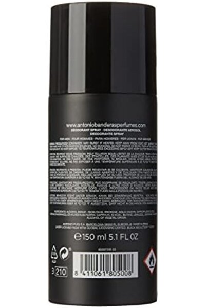 Antonio Banderas Men's Black Seduction Deodorant Spray (150ml)