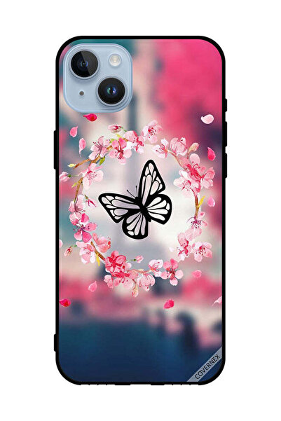 Covernex غطاء حماية لهاتف Apple iPhone 14 Plus بتصميم فراشة وحلقة زهور