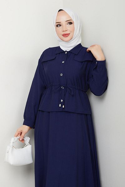 bm bessomoda fashion boutique Women's Waist Tunnel Shirt and Skirt Suit