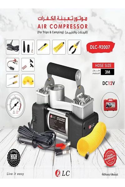 DLC Tire Inflator with Double Cylinder Air Compressor