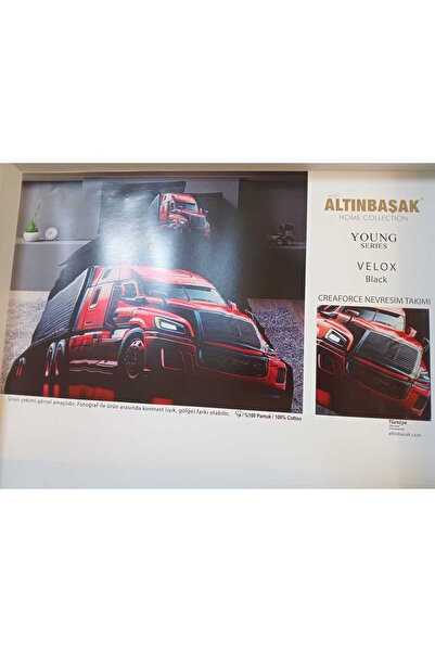 Altınbaşak 100% Cotton Single Duvet Cover Set Velox Black