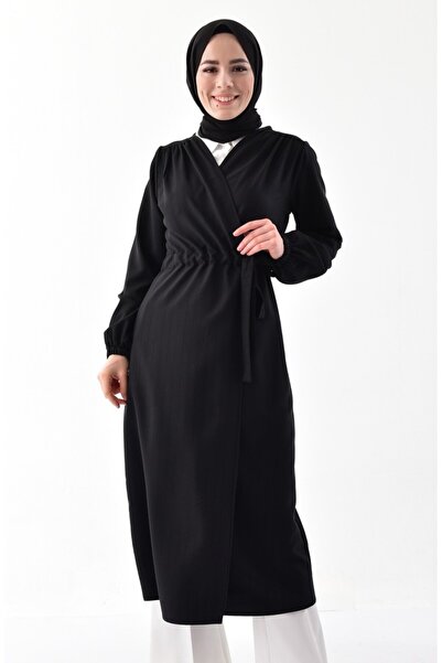 Liva Yandan Bağlamalı Kap - Siyah