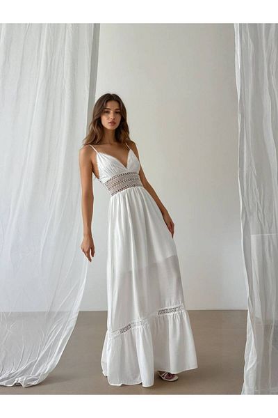 Lady Pixie Women's Lace Detailed Strap Maxi Dress