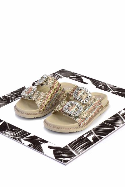Bambi Beige Multi Women's Slippers K 04678200128
