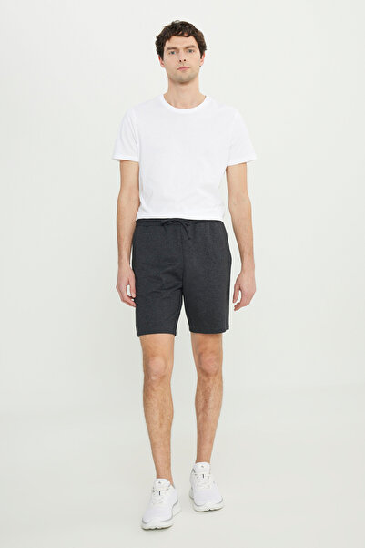 AC&Co / Altınyıldız Classics Erkek ANTRASIT-GRI MELANJ 2'li Paket Pamuklu Nefes Alabilen 2 İplik Cepli Standart Fit Şort
