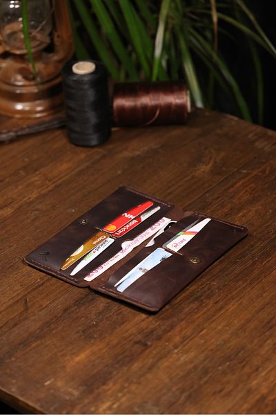 Derimoda Genuine Leather Long Wallet – Handmade Vintage Sti