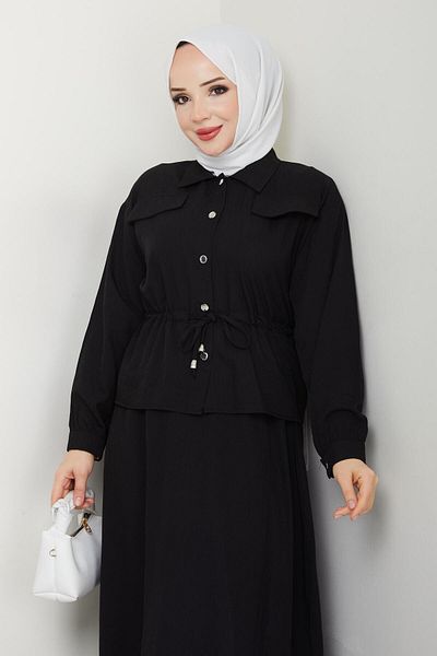 bm bessomoda fashion boutique Women's Waist Tunnel Shirt and Skirt Suit