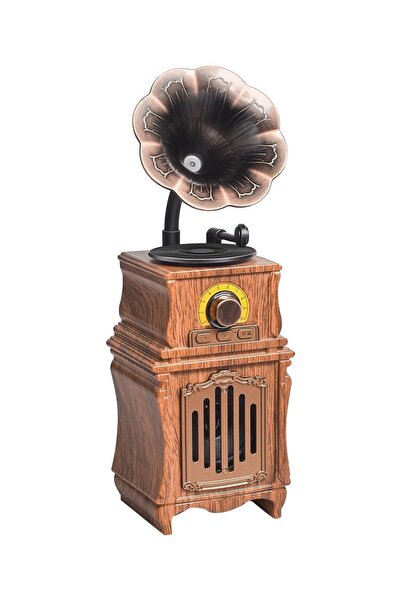 DigiMonster RetroGram Nostaljik Gramofon Tasarımlı Bluetooth Hoparlör AM/FM R...