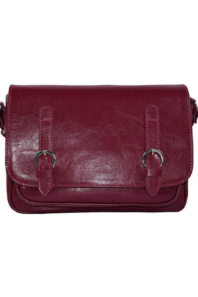Magazinul de genti Women's genuine leather bag, model 208, crossbody, Bordeaux