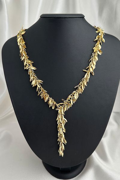 Modex Adjustable Y Necklace with Moving Leaf Detail (60cm)