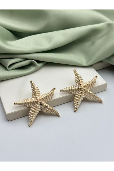 Duéra Gold Gold Starfish Concept Summer Design Brand Model Women's Earrings